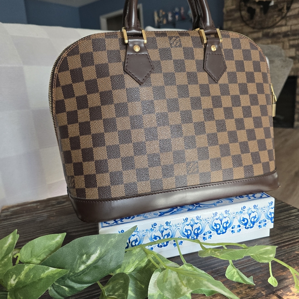 Authentic Louis Vuitton Ebene Damier Satchel Bag Or Handbag